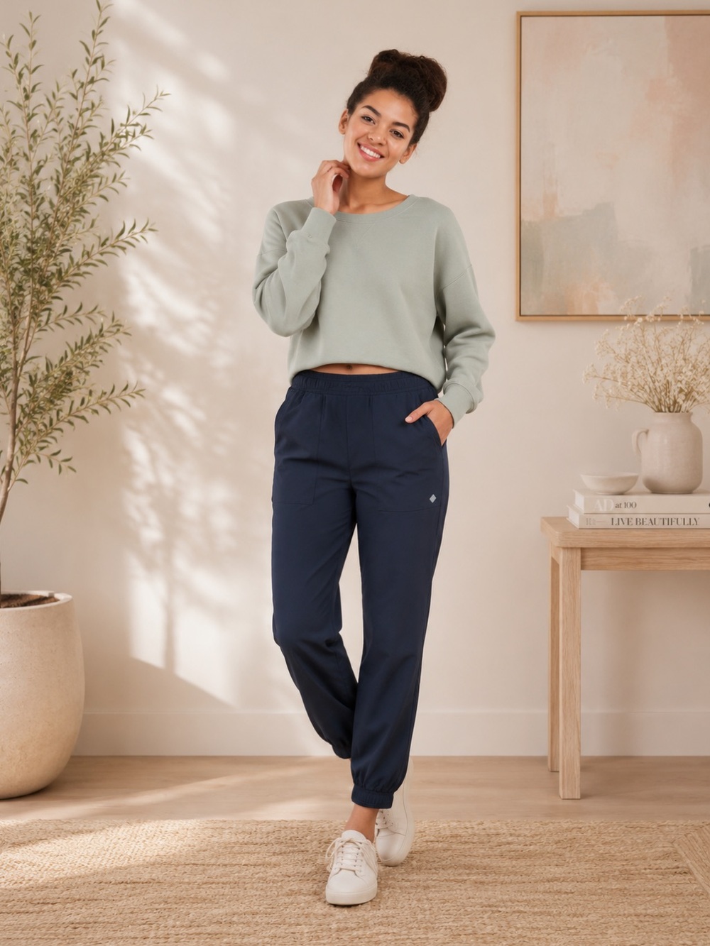 Rise by LuLaRoe Black Women's Jogger Track Pants